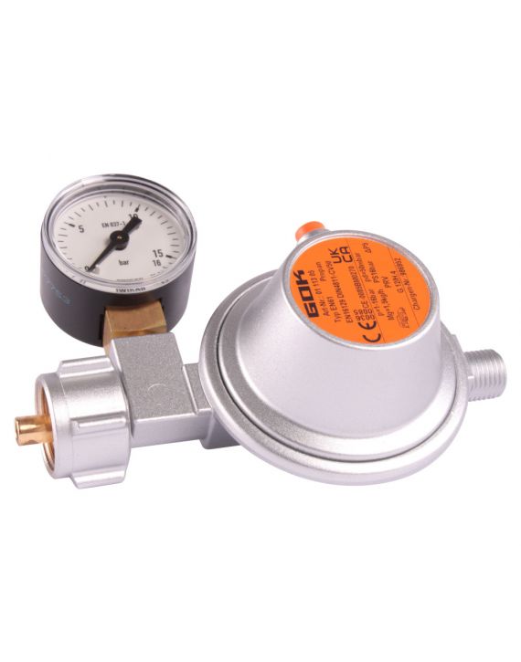 GOK Drukregelaar met Manometer 50mb 1/4L