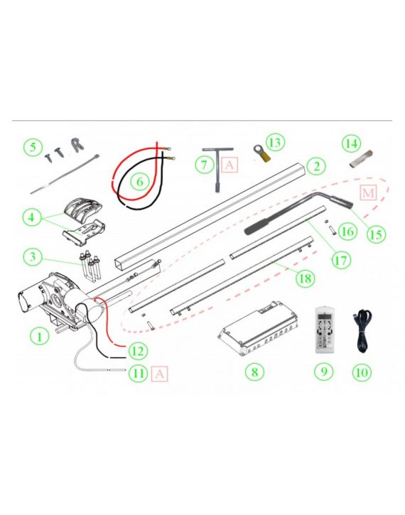 P1 Geleideframe RV/LA zonder motor