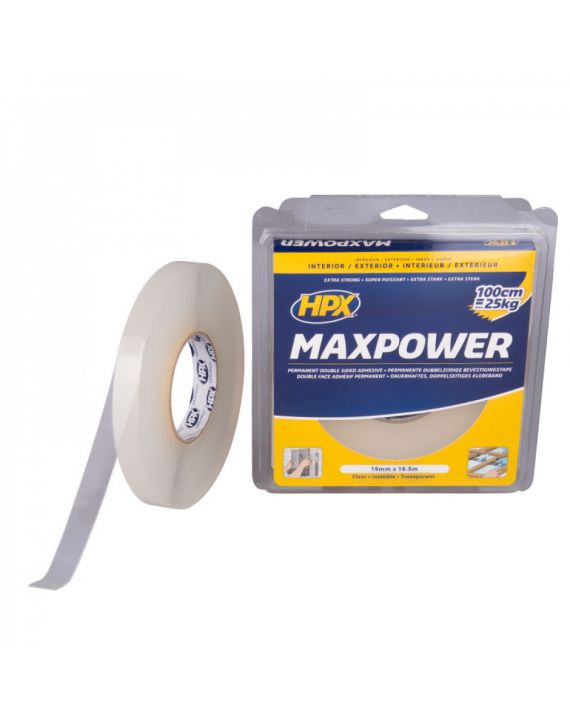 Max Power Bevestigingstape Transparant 16.5m