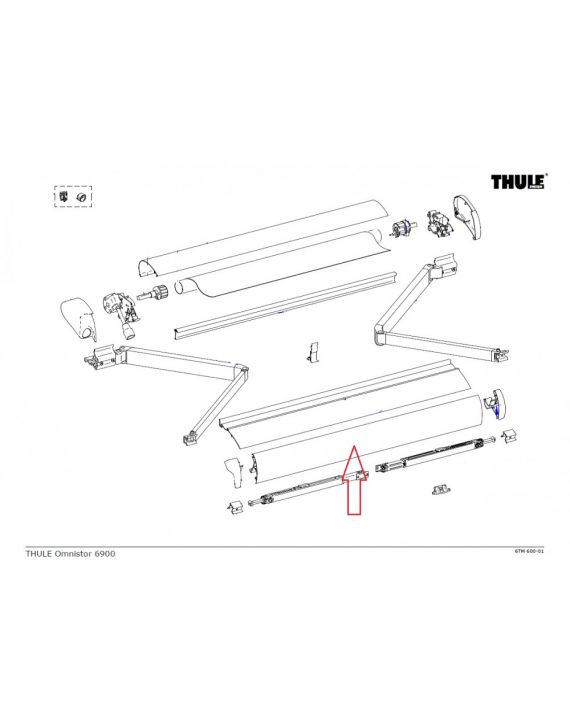 Thule lead rail 6900 4.00 Aluminium