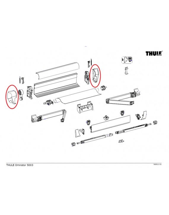 Thule Eindkap Lead Rail LH+RH 5003