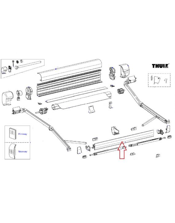 Thule 8000  Leadrail 3.50 wit