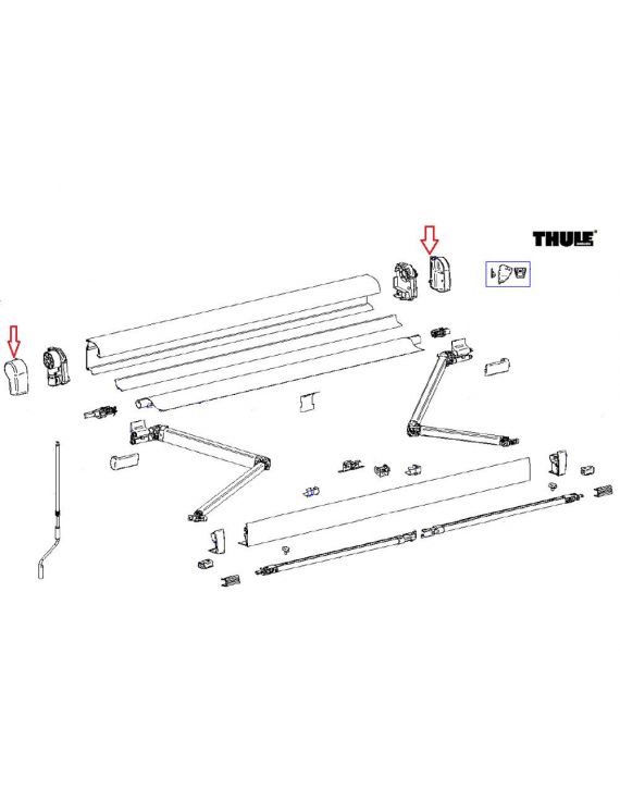 Thule 4900LH&RH Eindkappen Mainh. 4900 antra