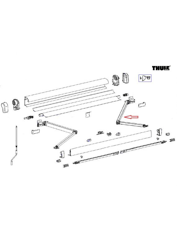 Thule 4900 Scharnierarm rechts 300-350