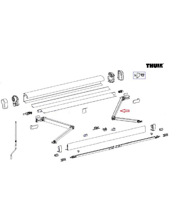 Thule 4900 Scharnierarm rechts 260