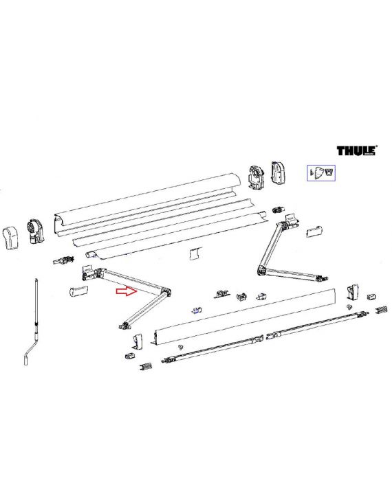 Thule 4900 Scharnierarm links 260