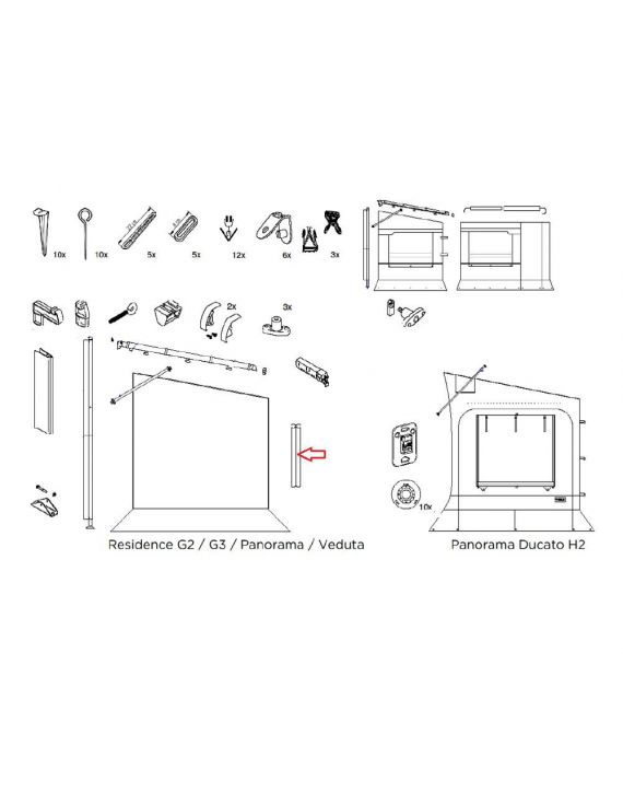 Thule Residence G3 Connecting Profile Zwart 1m