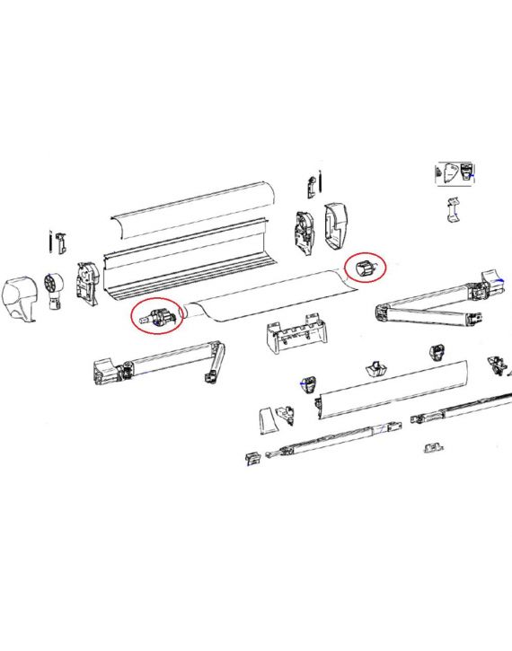 Thule Eindkap Roller Tube LH+RH 5003 D52