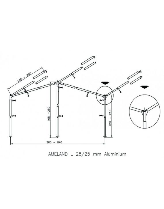 Campking Luifelframe Ameland 28/25mm Alu